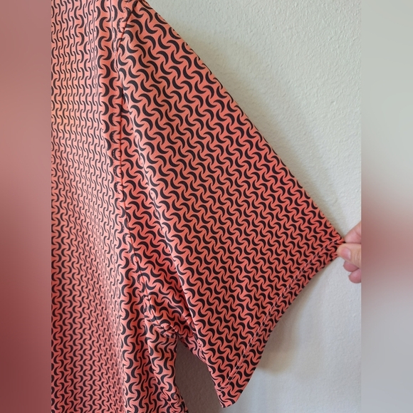 Greyson Mens Polo Golf Shirt Coral Moonshine Geometric Collared Size XL - Picture 3 of 8